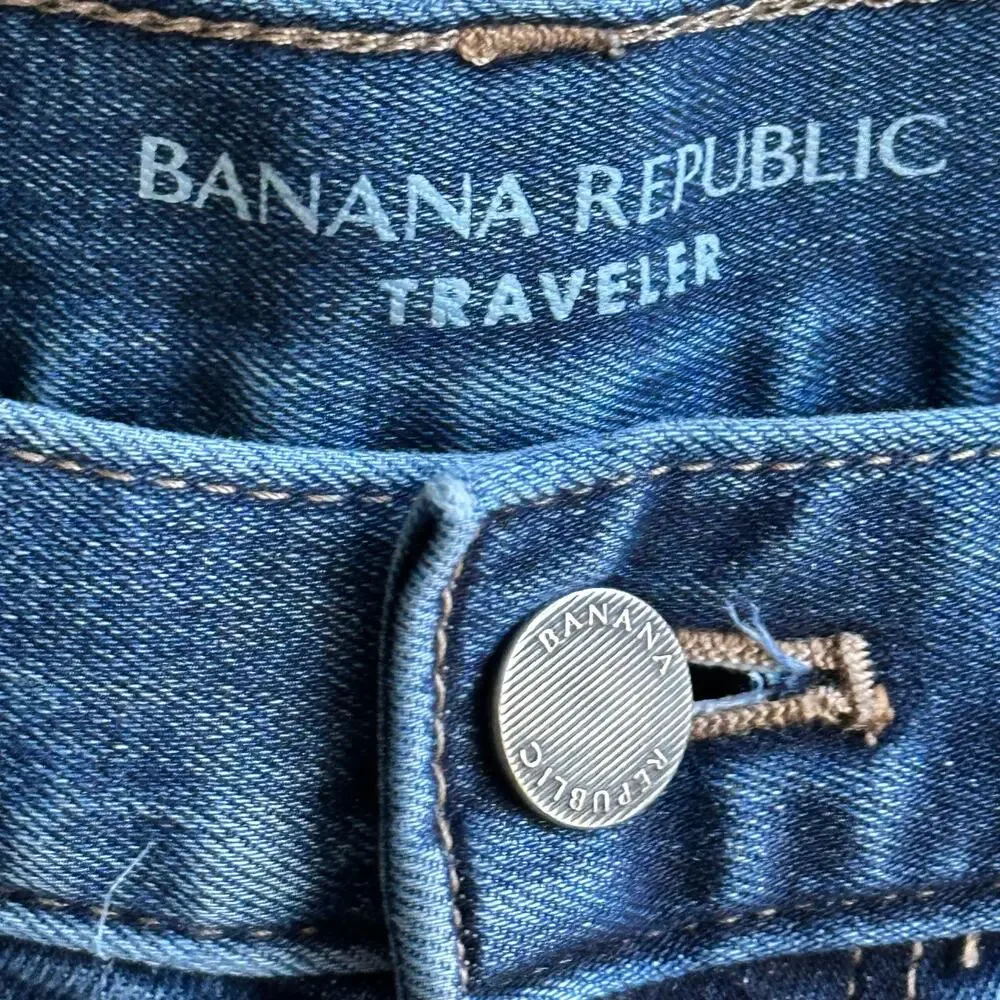 Banana Republic Traveler Jeans Mens 33x32 Slim Fit Stretch Medium Wash